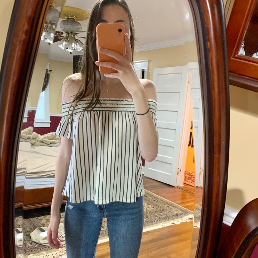 American eagle striped strapless shirt